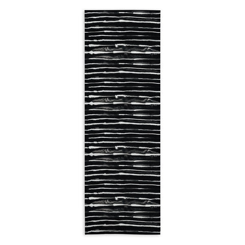 Ninola Design Ink stripes Black Yoga Towel