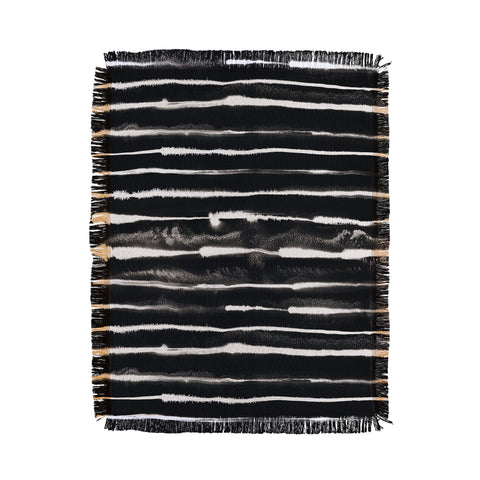 Ninola Design Ink stripes Black Throw Blanket