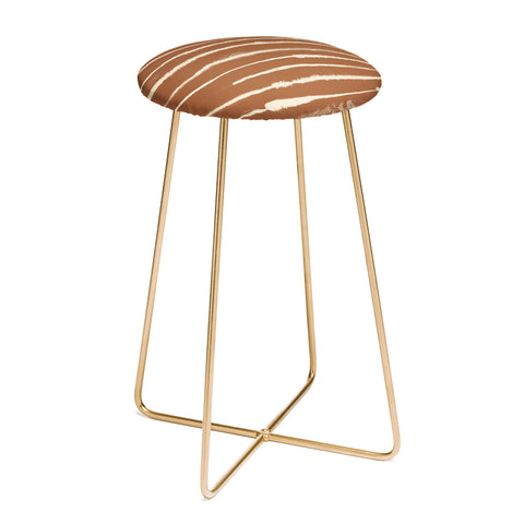 Ninola Design Ink stripes terracota Counter Stool