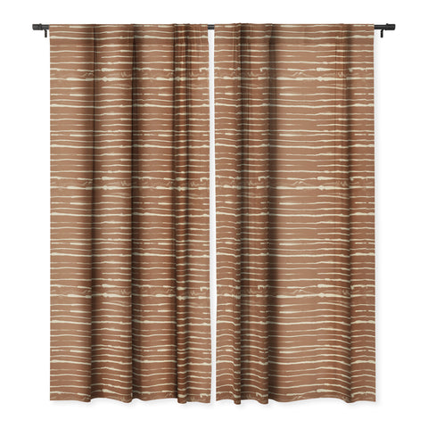 Ninola Design Ink stripes terracota Blackout Window Curtain