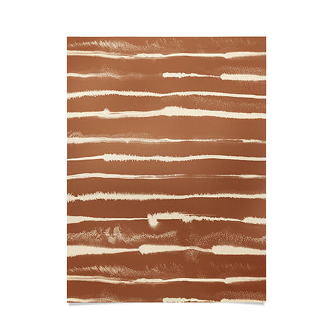 Ninola Design Ink stripes terracota Poster