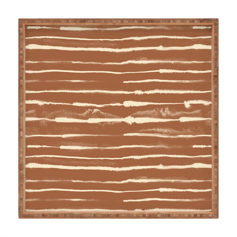 Ninola Design Ink stripes terracota Square Tray