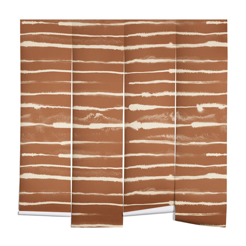 Ninola Design Ink stripes terracota Wall Mural