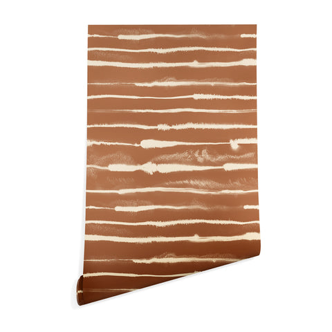 Ninola Design Ink stripes terracota Wallpaper