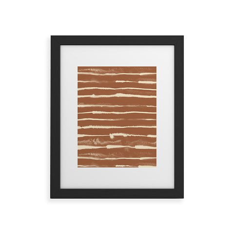 Ninola Design Ink stripes terracota Framed Art Print