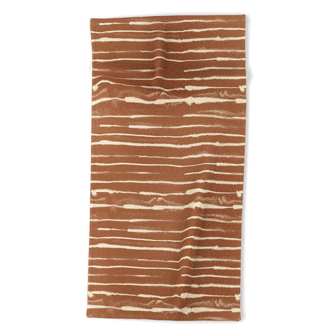 Ninola Design Ink stripes terracota Beach Towel