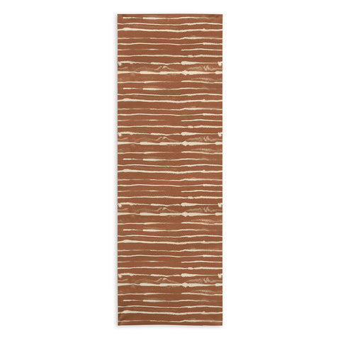 Ninola Design Ink stripes terracota Yoga Towel
