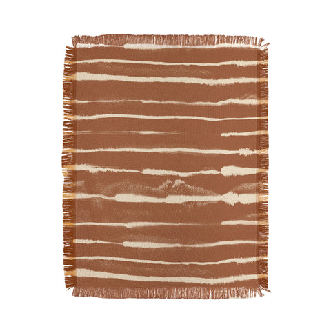 Ninola Design Ink stripes terracota Throw Blanket