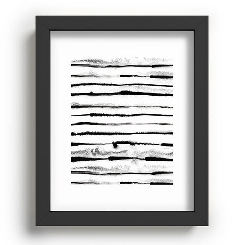 Ninola Design Ink stripes White Recessed Framing Rectangle