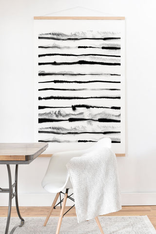 Ninola Design Ink stripes White Art Print And Hanger