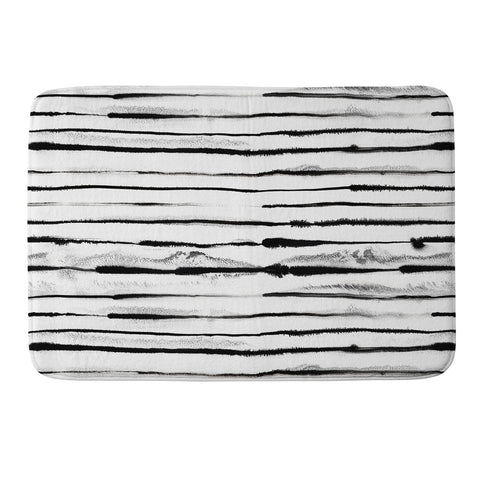 Ninola Design Ink stripes White Memory Foam Bath Mat