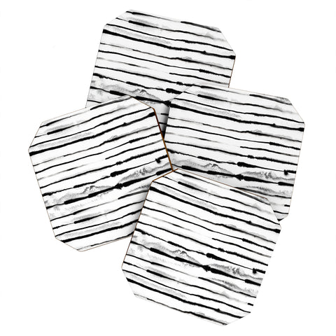 Ninola Design Ink stripes White Coaster Set