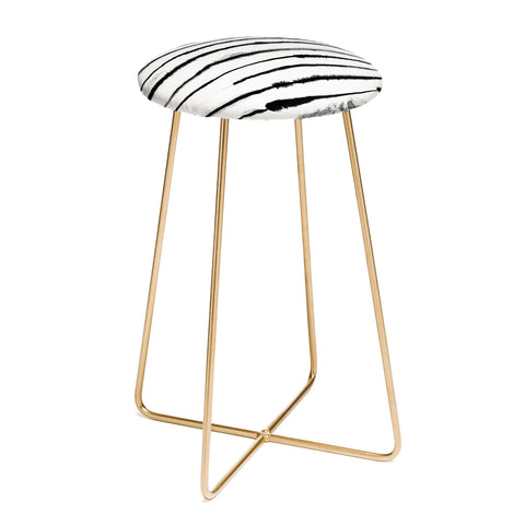 Ninola Design Ink stripes White Counter Stool