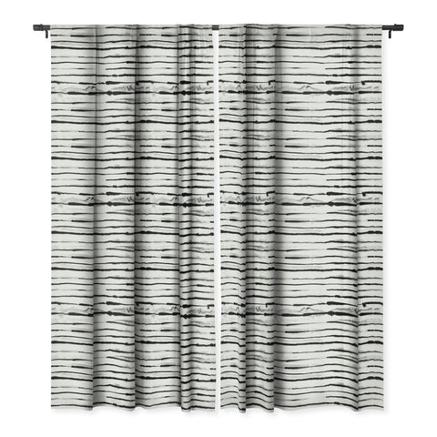 Ninola Design Ink stripes White Blackout Window Curtain
