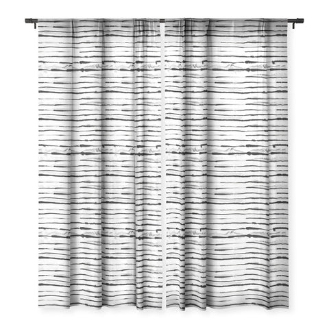 Ninola Design Ink stripes White Sheer Window Curtain