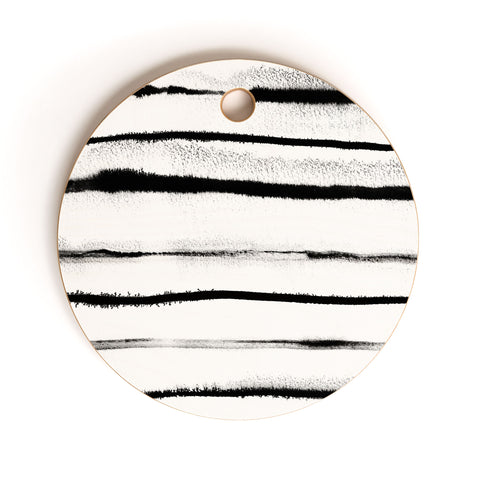 Ninola Design Ink stripes White Cutting Board Round
