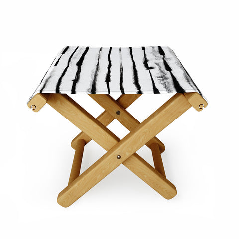 Ninola Design Ink stripes White Folding Stool