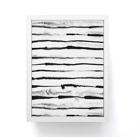 Ninola Design Ink stripes White Framed Mini Art Print