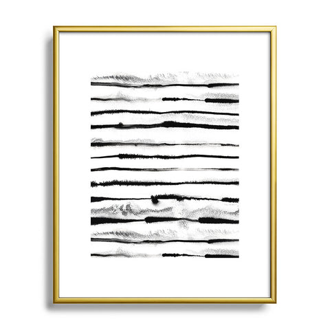 Ninola Design Ink stripes White Metal Framed Art Print