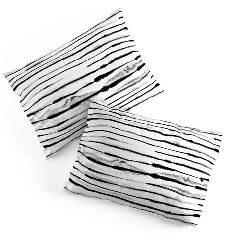 Ninola Design Ink stripes White Pillow Shams