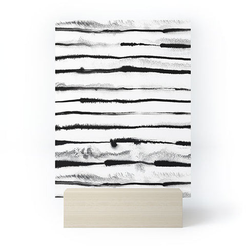 Ninola Design Ink stripes White Mini Art Print