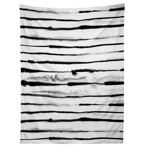 Ninola Design Ink stripes White Tapestry