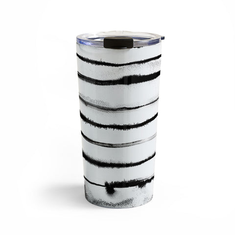 Ninola Design Ink stripes White Travel Mug