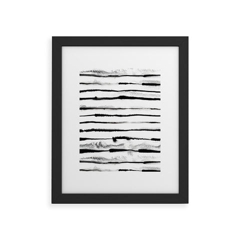Ninola Design Ink stripes White Framed Art Print