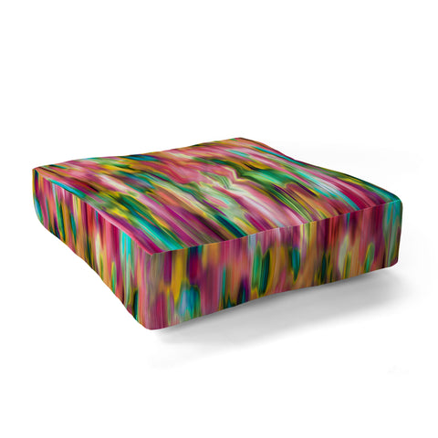 Ninola Design Iridiscent lines floral pink Floor Pillow Square