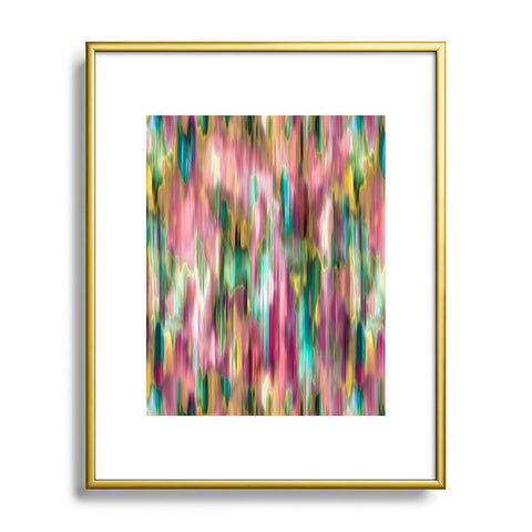 Ninola Design Iridiscent lines floral pink Metal Framed Art Print