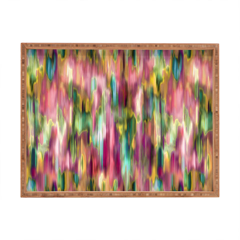 Ninola Design Iridiscent lines floral pink Rectangular Tray