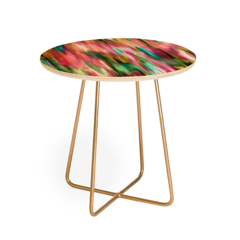 Ninola Design Iridiscent lines floral pink Round Side Table