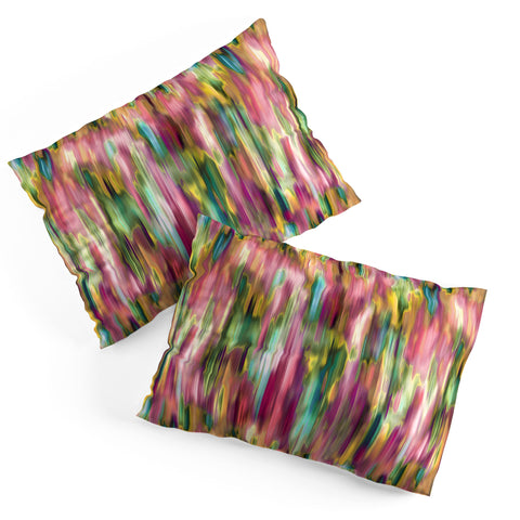 Ninola Design Iridiscent lines floral pink Pillow Shams