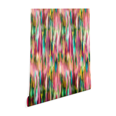 Ninola Design Iridiscent lines floral pink Wallpaper