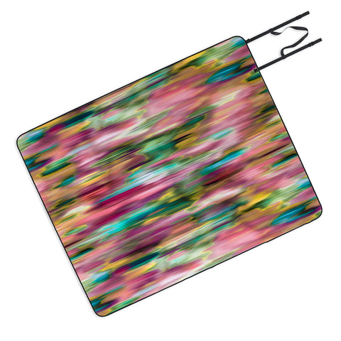 Ninola Design Iridiscent lines floral pink Picnic Blanket