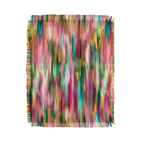 Ninola Design Iridiscent lines floral pink Throw Blanket