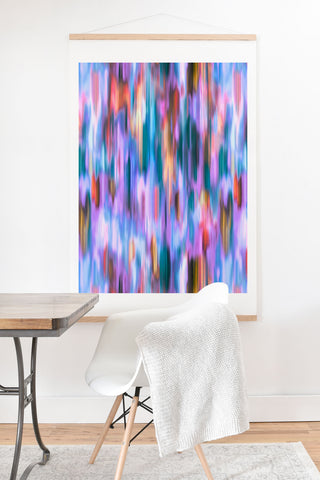 Ninola Design Iridiscent lines mauve sunset Art Print And Hanger