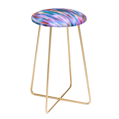 Ninola Design Iridiscent lines mauve sunset Counter Stool