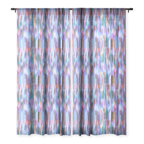 Ninola Design Iridiscent lines mauve sunset Sheer Window Curtain