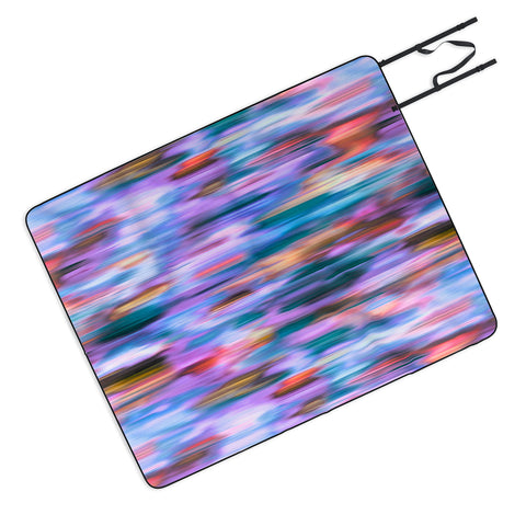Ninola Design Iridiscent lines mauve sunset Picnic Blanket