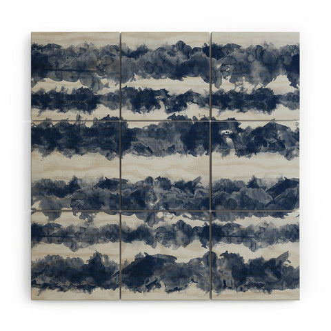 Ninola Design Japan Watercolor Cloud Stripes Wood Wall Mural