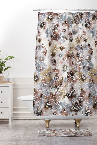 Ninola Design Japandi Experimental Texture Shower Curtain And Mat