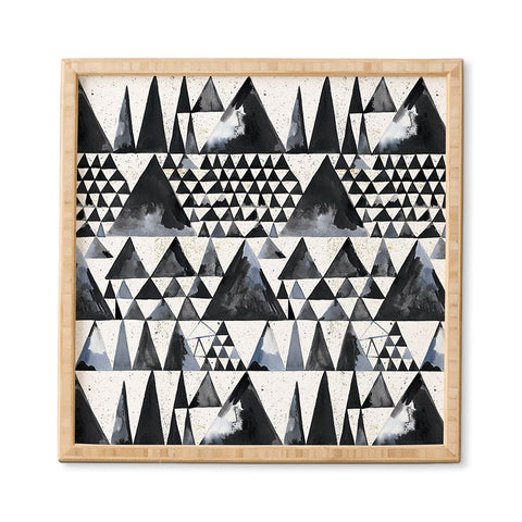Ninola Design Japandi Geometric Triangles Framed Wall Art