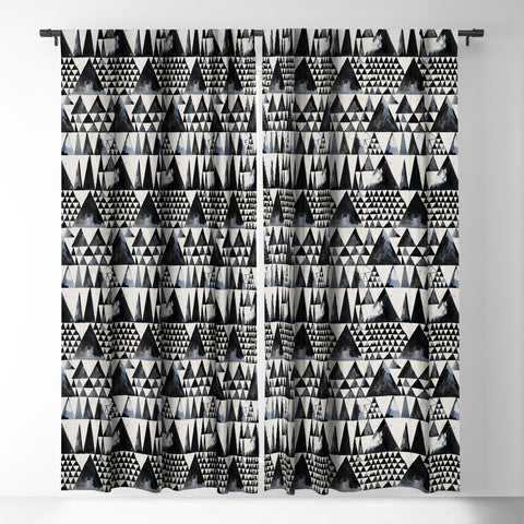 Ninola Design Japandi Geometric Triangles Blackout Window Curtain