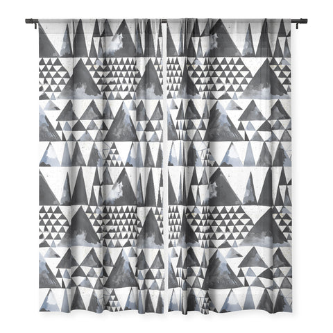 Ninola Design Japandi Geometric Triangles Sheer Non Repeat