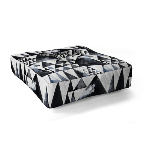 Ninola Design Japandi Geometric Triangles Floor Pillow Square