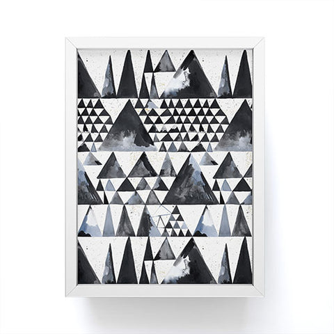 Ninola Design Japandi Geometric Triangles Framed Mini Art Print
