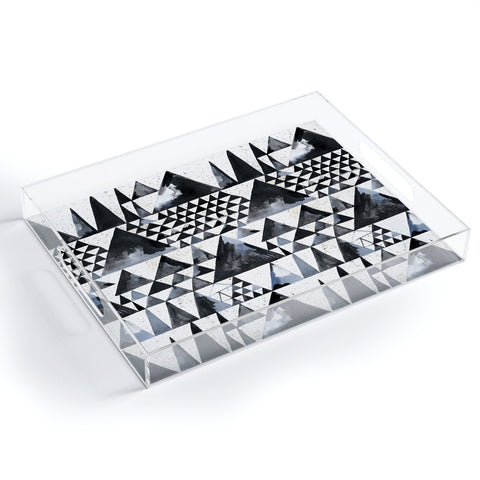 Ninola Design Japandi Geometric Triangles Acrylic Tray
