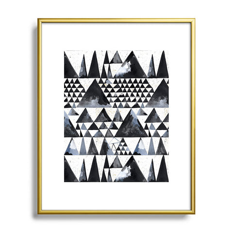 Ninola Design Japandi Geometric Triangles Metal Framed Art Print