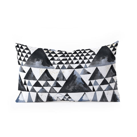Ninola Design Japandi Geometric Triangles Oblong Throw Pillow